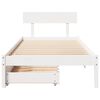 vidaXL Cadre de lit sans matelas blanc 100x200 cm bois de pin massif