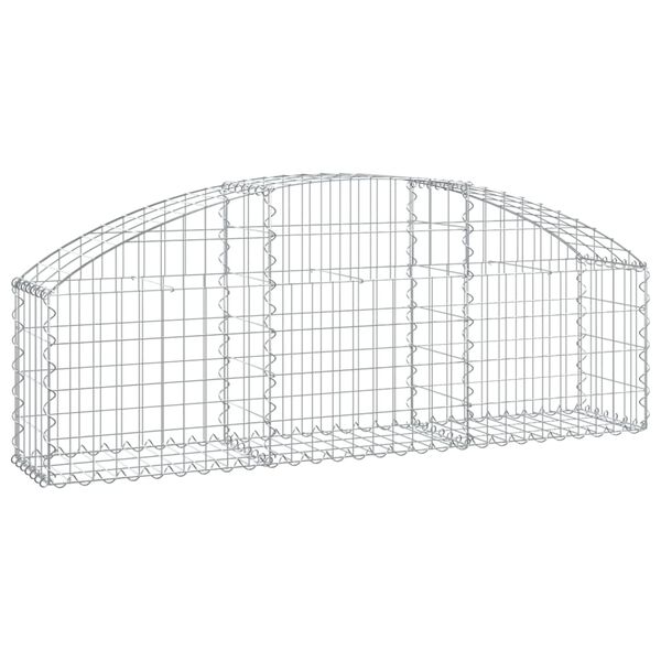 vidaXL Panier de gabions arqué 150x30x40/60 cm Fer galvanisé