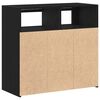 vidaXL Buffet Ch&ecirc;ne noir 80 x 35 x 75 cm Bois d'ing&eacute;nierie