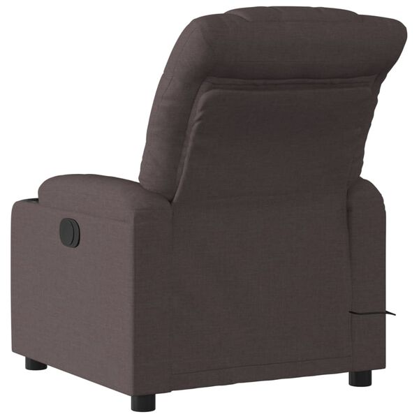 vidaXL Fauteuil de massage inclinable Marron foncé Tissu