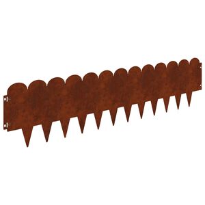 vidaXL Bordure de Pelouse 30 pc 103 x 25 cm Acier Rouill&eacute;