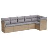 vidaXL Salon de jardin avec coussins 6 pcs beige r&eacute;sine tress&eacute;e