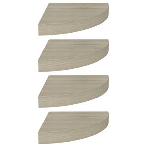 vidaXL &Eacute;tag&egrave;res d'angle flottantes 4 pcs ch&ecirc;ne 25x25x3,8 cm MDF