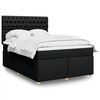 vidaXL Sommier &agrave; lattes de lit avec matelas Noir 140x200 cm Tissu