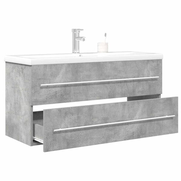 vidaXL Ensemble de meubles de salle de bain 2 pcs gris b&eacute;ton
