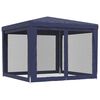 vidaXL Tente de fête avec 4 parois latérales en maille Bleu 3x3 m PEHD