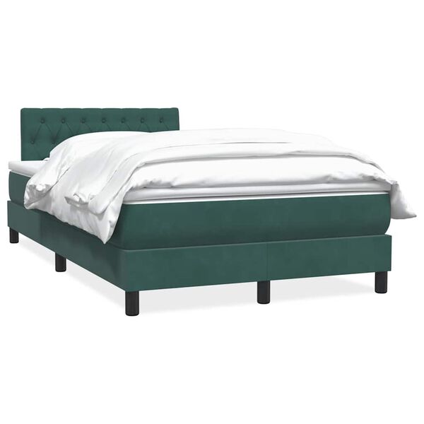 vidaXL Sommier &agrave; lattes de lit et matelas vert fonc&eacute; 120x220cm velours