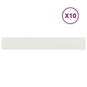 vidaXL Bordures de pelouse 10 pcs blanc 15x103 cm acier laminé à froid