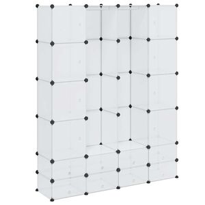 vidaXL Cabinet modulable avec 18 compartiments blanc 37x146x180,5 cm