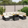 vidaXL Salon de jardin 9 pcs avec coussins noir r&eacute;sine tress&eacute;e
