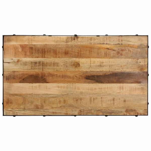 vidaXL Table basse avec roulettes bois de manguier massif 100x55x26 cm