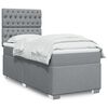 vidaXL Sommier &agrave; lattes de lit avec matelas gris clair 80x200 cm tissu