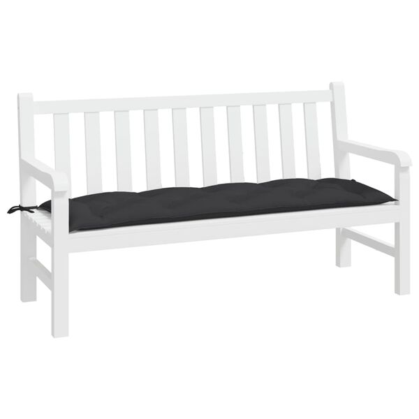 vidaXL Coussin de banc de jardin noir 150x50x7 cm tissu oxford