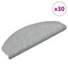 vidaXL Tapis d'escalier 30 pièces 65 x 24 x 4 cm Gris clair Demi-rond Grand