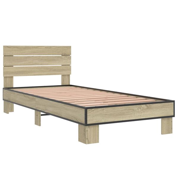 vidaXL Cadre de lit sans matelas ch&ecirc;ne sonoma 100x200 cm