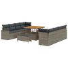 vidaXL Ensemble de canap&eacute; de jardin 11 pc Gris polyrotin