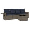 vidaXL Ensemble de canap&eacute; de jardin 5 pcs avec coussins gris r&eacute;sine tress&eacute;e