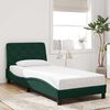 vidaXL Cadre de lit avec LED sans matelas vert fonc&eacute; 80x200 cm velours