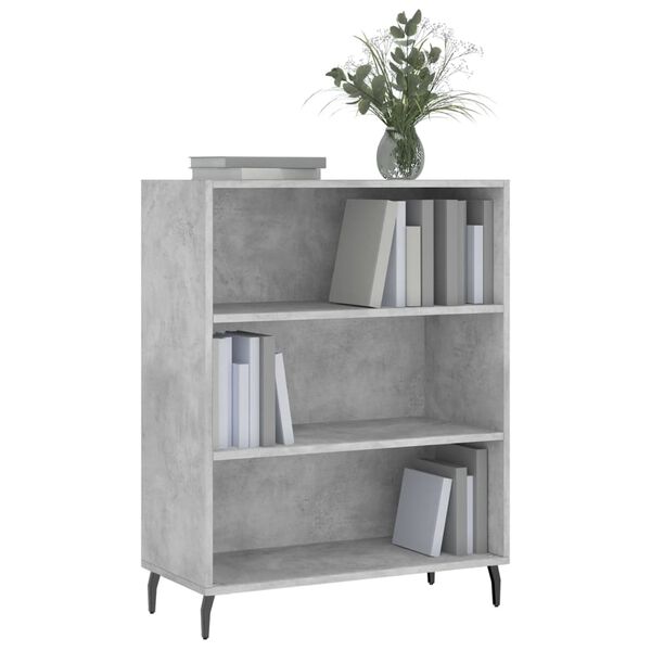 vidaXL Armoire &agrave; &eacute;tag&egrave;res gris b&eacute;ton 69,5x32,5x90 cm bois d'ing&eacute;nierie