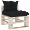 vidaXL Canap&eacute; de milieu palette de jardin avec coussins bois de pin