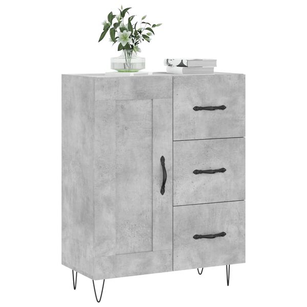 vidaXL Buffet gris b&eacute;ton 69,5x34x90 cm bois d'ing&eacute;nierie