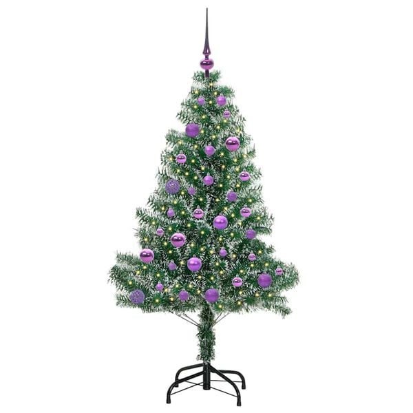 vidaXL Arbre de No&euml;l artificiel floconn&eacute; de neige avec lumi&egrave;re LED