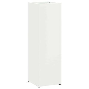 vidaXL Porte-parapluie avec stockage Blanc 15,5 x 15,5 x 49 cm M&eacute;tal