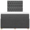 vidaXL Sommier &agrave; lattes de lit avec matelas gris fonc&eacute; 120x190cm tissu