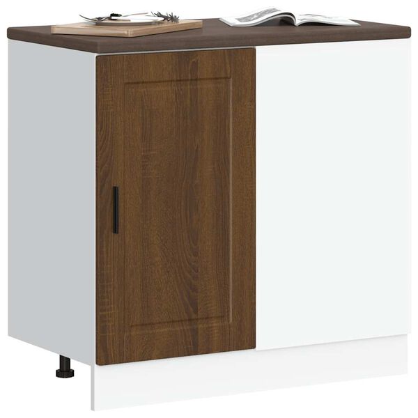 vidaXL Armoire de cuisine Porto ch&ecirc;ne marron bois d'ing&eacute;nierie
