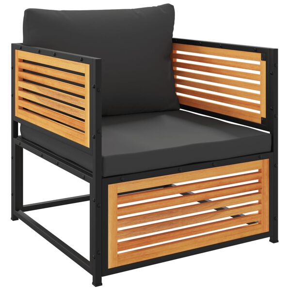 vidaXL Salon de jardin avec coussins 6 pcs bois d'acacia solide