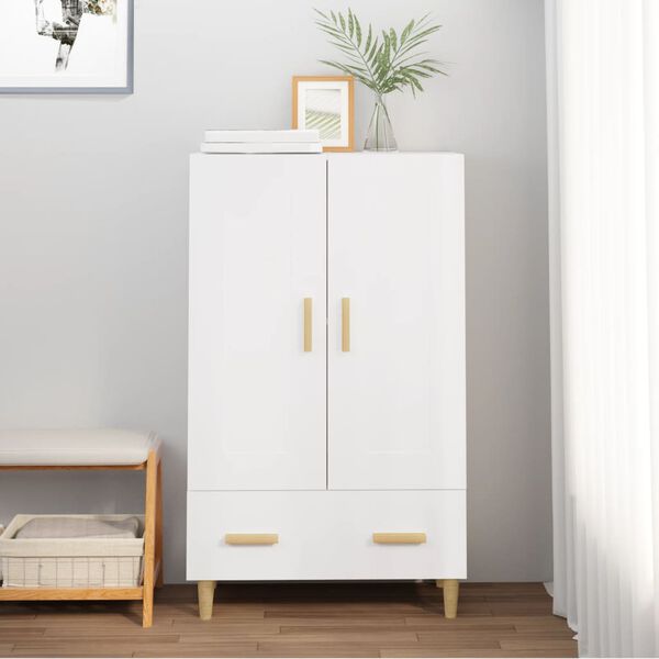vidaXL Buffet haut Blanc 70x31x115 cm Bois d'ing&eacute;nierie