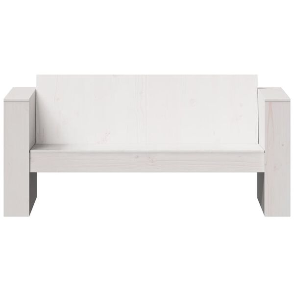 vidaXL Canapé de jardin 2 places blanc 134x60x62 cm bois de pin massif