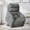 vidaXL Fauteuil inclinable de massage &eacute;lectrique Gris fonc&eacute; Tissu