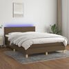 vidaXL Sommier &agrave; lattes de lit matelas et LED Marron fonc&eacute; 140x190 cm