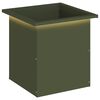 vidaXL Jardini&egrave;re de jardin avec LED Vert olive 40 x 40 x 40 cm Acier