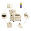 vidaXL Fauteuil de massage inclinable Crème Tissu
