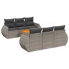 vidaXL Salon de jardin avec coussins 7 pcs gris r&eacute;sine tress&eacute;e