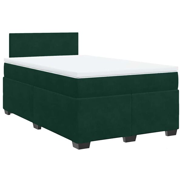 vidaXL Sommier &agrave; lattes de lit et matelas Vert fonc&eacute; 120x200cm Velours