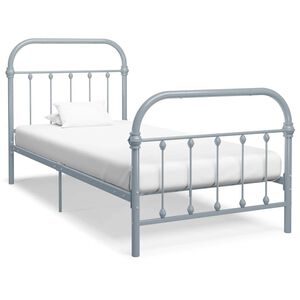 vidaXL Cadre de lit sans matelas gris m&eacute;tal 90x200 cm
