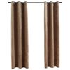 vidaXL Rideaux occultants et anneaux 2 pcs beige 94x241 cm velours