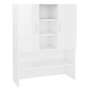 vidaXL Meuble pour machine &agrave; laver Blanc brillant 70,5x25,5x90 cm