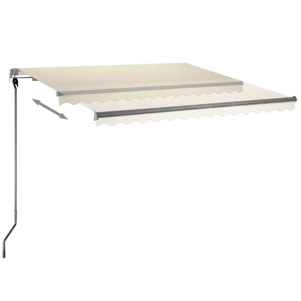 vidaXL Auvent automatique avec capteur de vent et LED 300x250 cm Cr&egrave;me