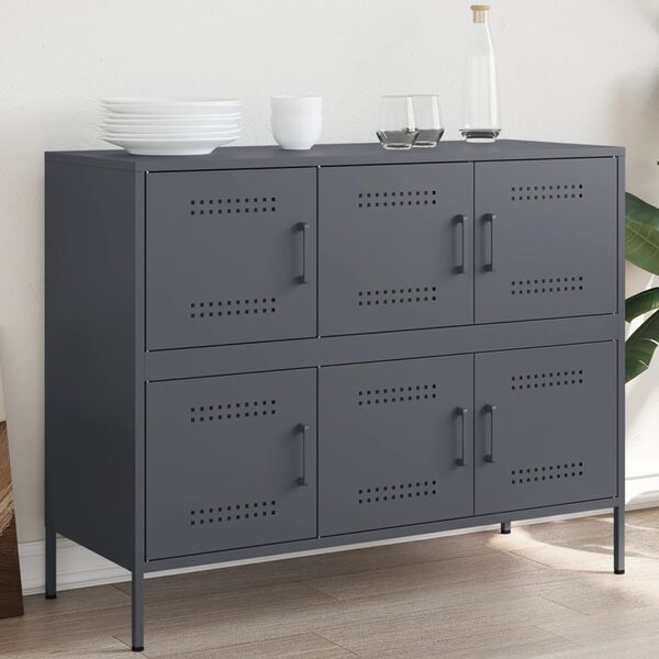 vidaXL Buffet anthracite 100,5x39x79 cm acier