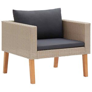 vidaXL Canap&eacute; simple de jardin avec coussins R&eacute;sine tress&eacute;e Beige
