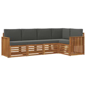 vidaXL Ensemble de canap&eacute; d'angle 5 pcs Naturel et Anthracite
