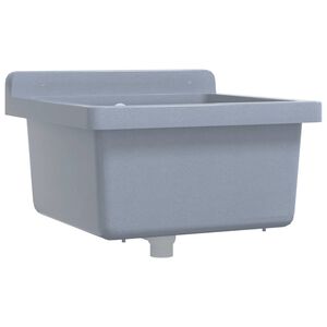vidaXL Lavabo pour montage murale gris 40x40x24 cm r&eacute;sine