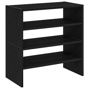 VidaXL &Eacute;tag&egrave;res &agrave; chaussures, 2 pi&egrave;ces, empilables, ch&ecirc;ne noir