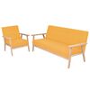 vidaXL Ensemble de canapé 2 pcs Tissu jaune