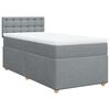 vidaXL Sommier &agrave; lattes de lit avec matelas Gris clair 90x200 cm Tissu