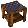 vidaXL Table basse avec LED ch&ecirc;ne fum&eacute; 53x53x45 cm bois d'ing&eacute;nierie